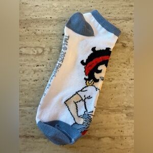 Character Print Ankle Socks - White and Blue